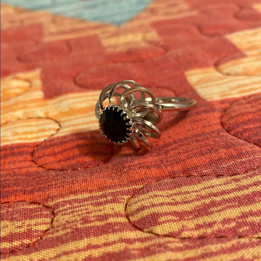 Elegant Silver and Black Ring